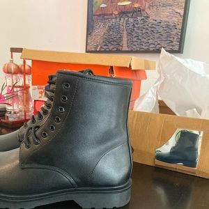 BoohooMAN combat boots , never worn .